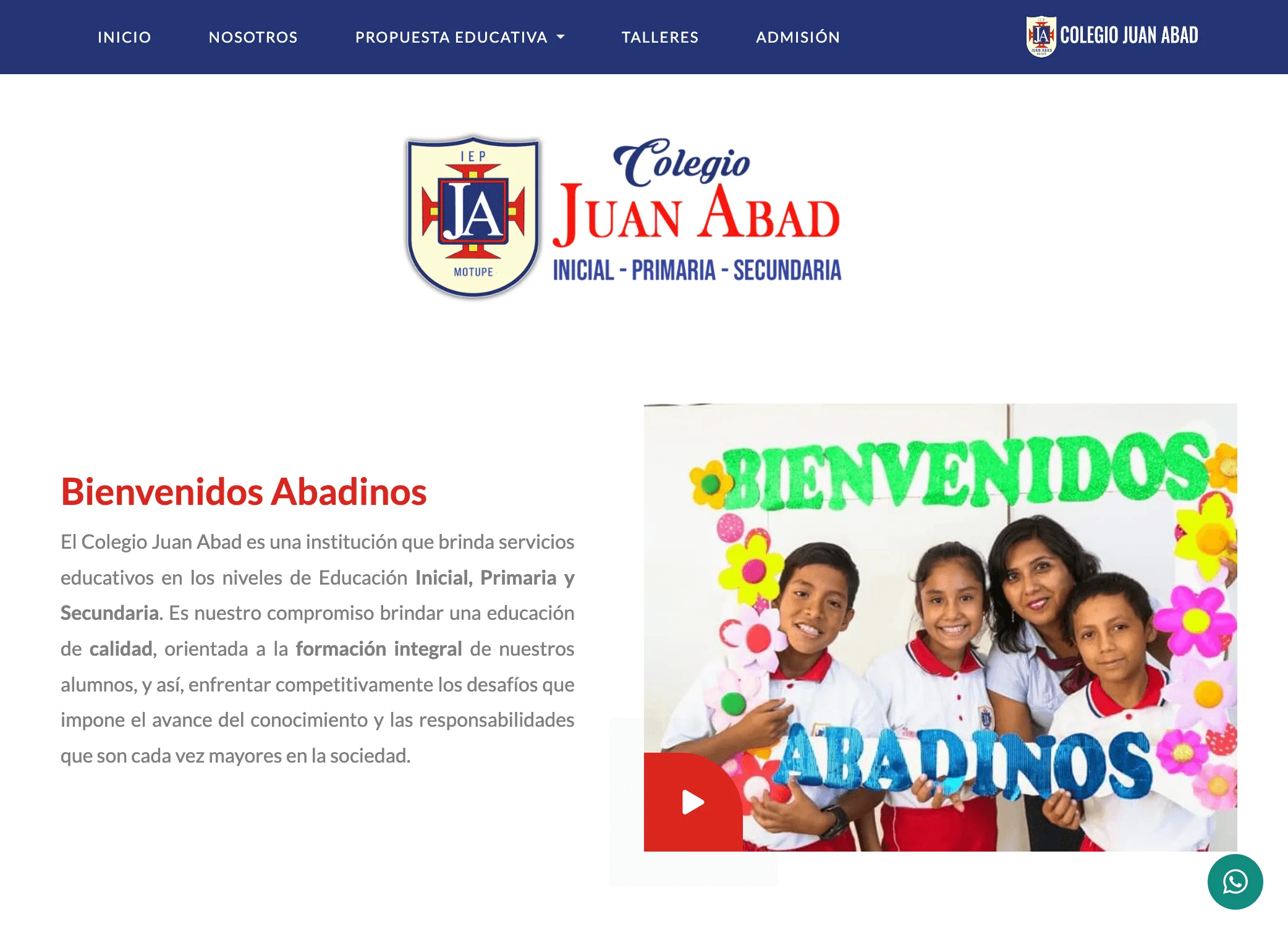 Portal Web - Colegio Juan Abad